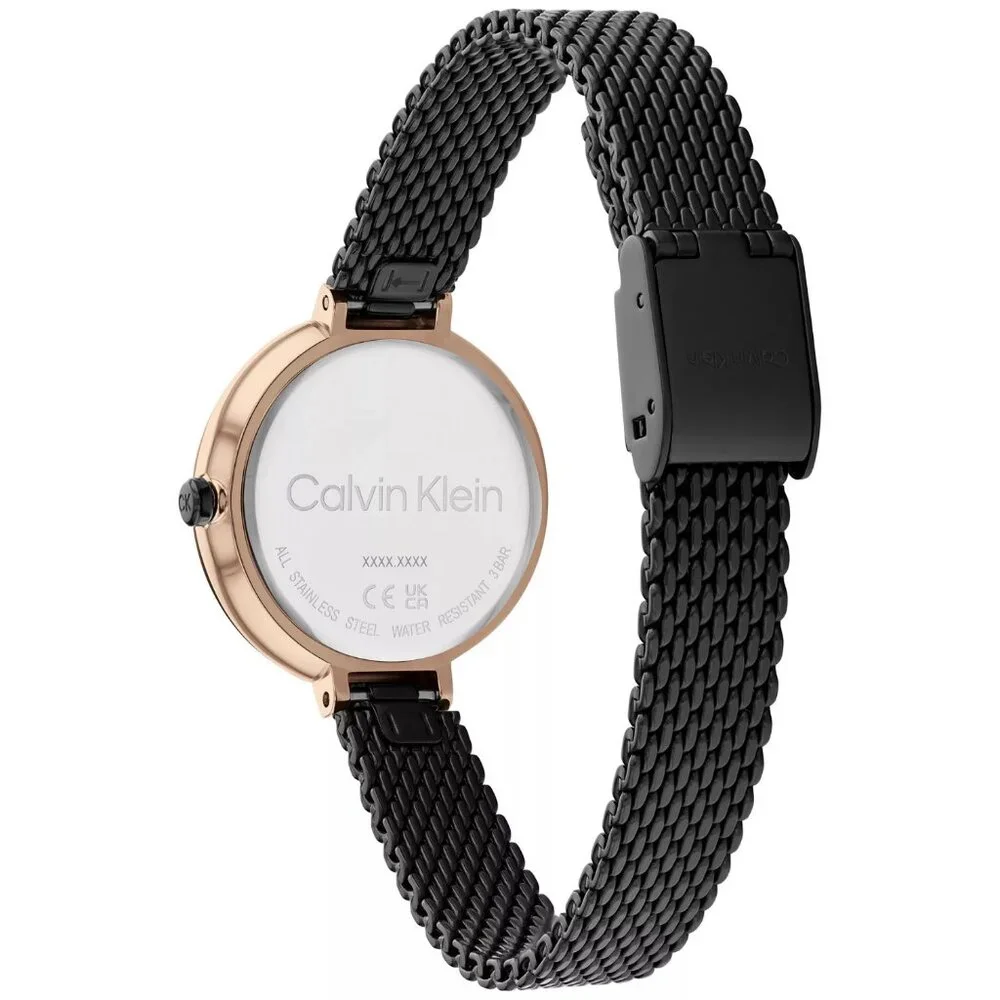 Calvin Klein Black Stainless Steel Mesh Bracelet Watch 28mm